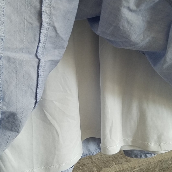 Blue Linen A Line Midi Express Dress - Picture 6 of 6